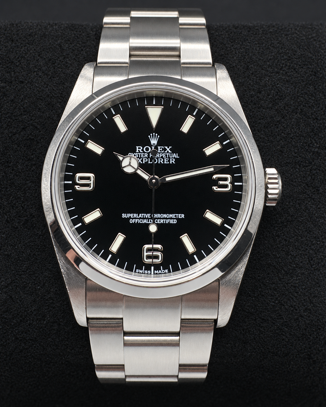 Rolex Explorer 114270 36mm stainless steel watch with black dial