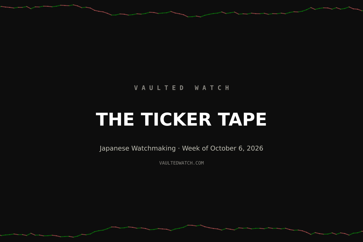 The Ticker Tape: Week of October 6, 2026